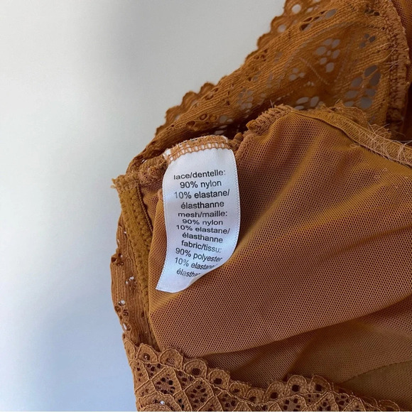 Maurices Golden Yellow Allover Lace Strappy Racerback Bralette Medium Women’s - Picture 9 of 10